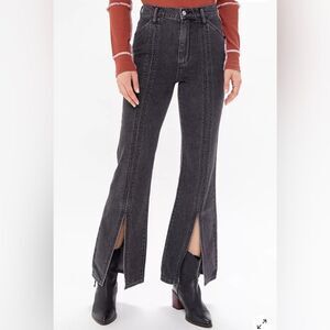 Urban Outfitters Jeans Tati High Waisted Black Split Hem Flare